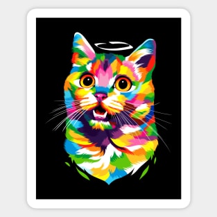 Angel Cute Cat Pop Art Sticker